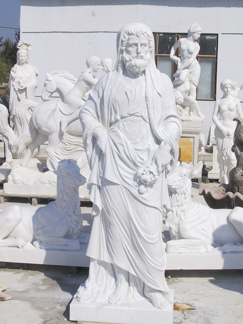 Western Man white marble statues with polish finish