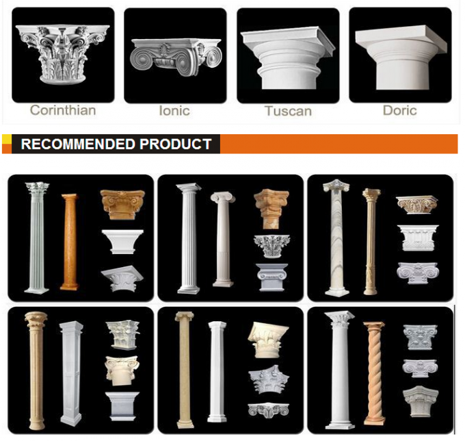 Marble column and marble capital for building,China stone carving Sculpture supplier