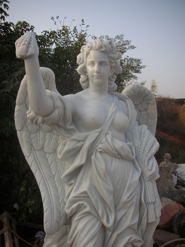 Garden Deco Life size Four angel marble statues,china marble sculpture supplier