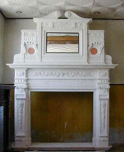 White marble fireplaces mantel