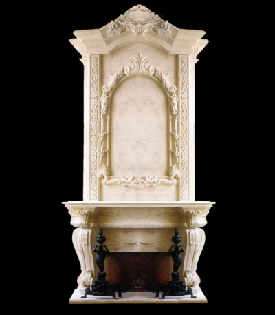 Large marble fireplace mantel