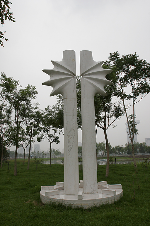 White marble sculptures of Morden city for park