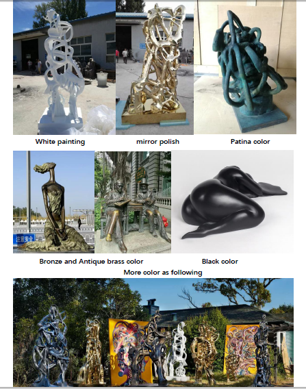Large metal Garden colorful painting stainless steel figure sculpture,Stainless steel sculpture supplier