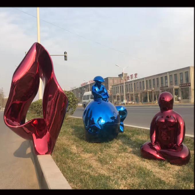Large metal Garden colorful painting stainless steel figure sculpture,Stainless steel sculpture supplier