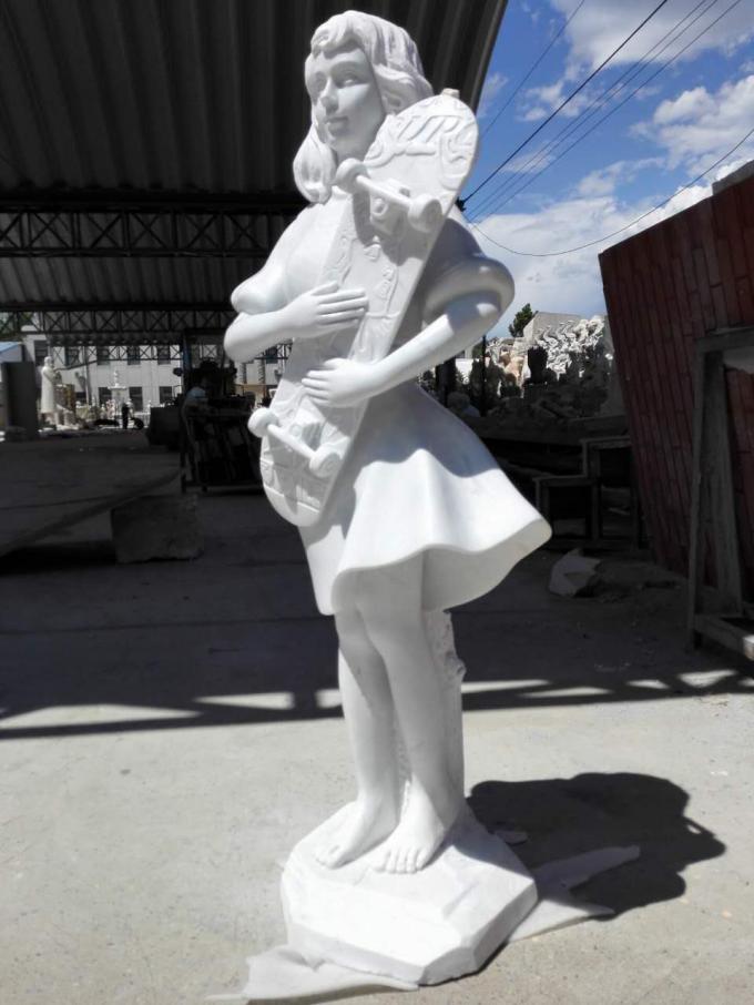 Indoor art exhibition marble sculptures beautiful girl stone statue,stone carving supplier