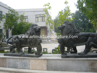 China Black marble lions sculpture supplier