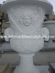 China White Marble Flowerpot for building supplier