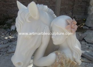 China Multi-color marble sculpture with 2 feet height， First grade white Jade marble sculpture supplier