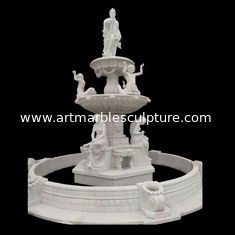 China Garden Freestanding marble stone fountain with pool, china marble sculpture supplier supplier