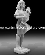 China Indoor art exhibition marble sculptures beautiful girl stone statue,stone carving supplier supplier