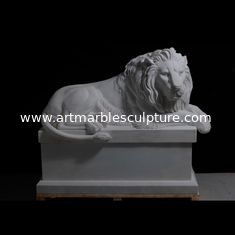 China High quality customized art studio marble animal statue lion sculptures,China stone carving Sculpture supplier supplier