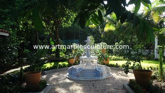 China Outdoor park stone white fountain,white marble garden carving water fountain ,China stone carving Sculpture supplier supplier
