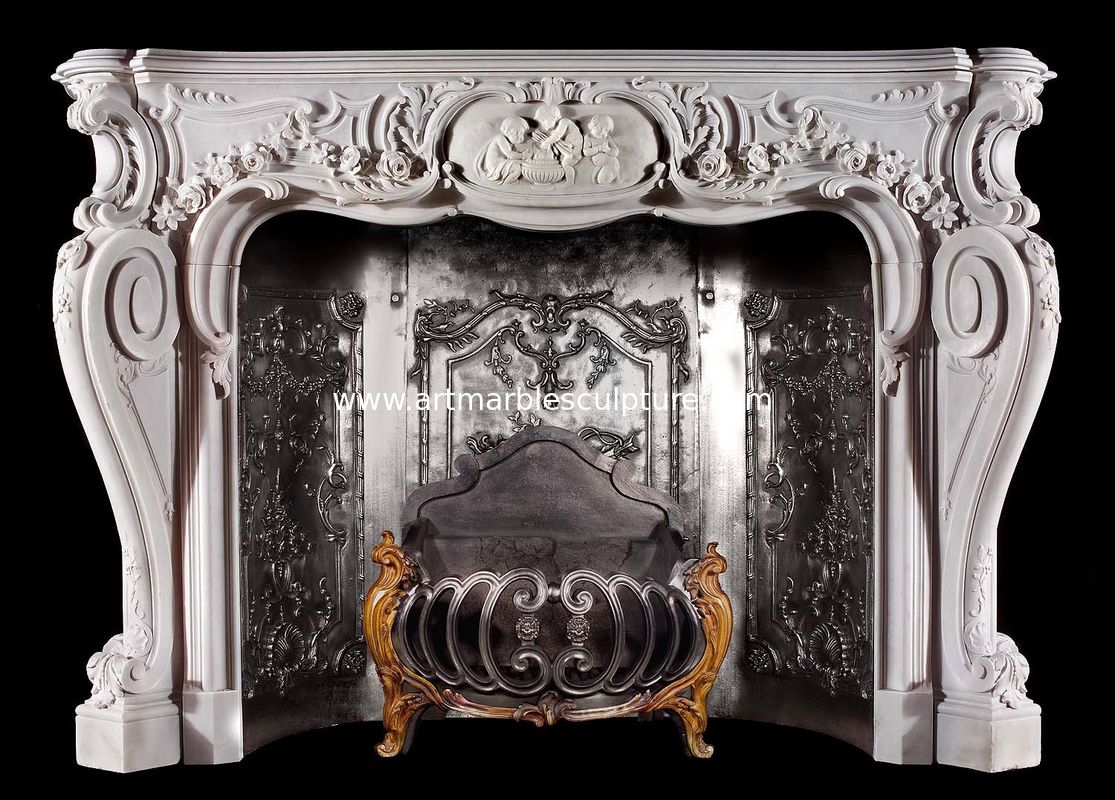 Home Decoration Marble Stone Fireplace Mantel Surrounds China