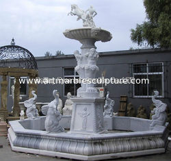 China Large white marble fountain supplier