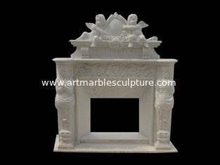 China White marble fireplaces mantel supplier