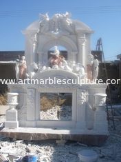 China Large marble fireplace mantel supplier