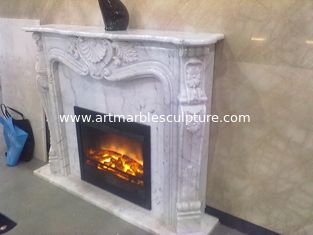 China White marble fireplace mantel supplier