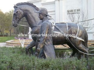 China Man with horse Bronze sculptures supplier
