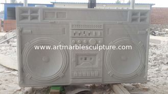 China White marble boombox sculpture,Customized marble sculpture for exhibition,China stone carving Sculpture supplier supplier