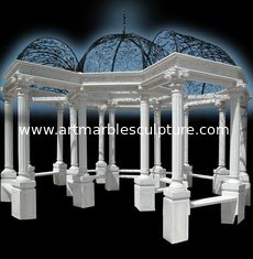 China Outdoor garden stone carving marble gazeboes, china marble sculpture supplier supplier