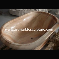 China Home deocration pink marble bathtub with polish surface for bathroom,china sculpture supplier supplier