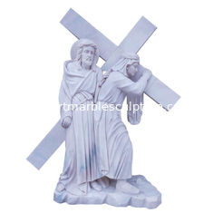 China Religion Christian Stone Jesus cross marble sculpture,China stone carving Sculpture supplier supplier