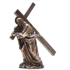 China Religion Large metal Jesus cross bronze sculpture,customized bronze statues, China sculpture supplier supplier