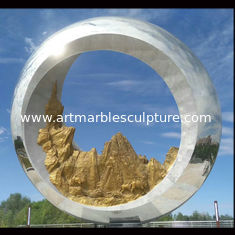 China Mirror polish Large metal round ring stainless steel sculpture project,Stainless steel sculpture supplier supplier
