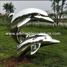 China Outdoor metal Dolphin stainless steel statue with mirror polish,Stainless steel sculpture supplier supplier