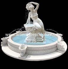 China Garden stone fountain carving statue water fountain white marble sculpture ,stone carving supplier supplier