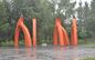 Stainless steel landscape sculpture  with painting,sequare landscape stainless sculpture supplier