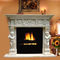 Electric marble fireplace mantel surrounds with stone figure carvings,China marble fireplace supplier supplier