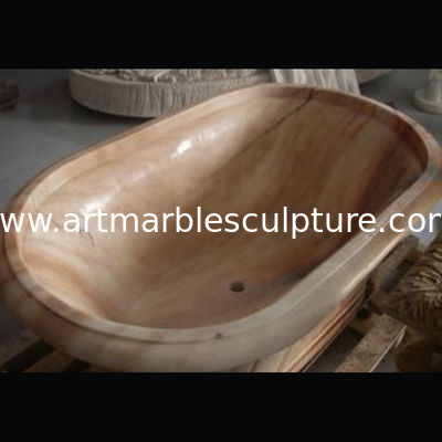 Home deocration pink marble bathtub with polish surface for bathroom,china sculpture supplier